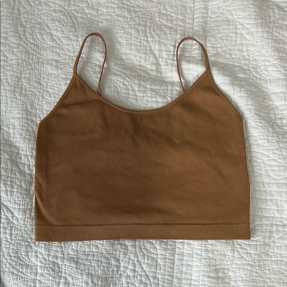 Wild Fable Brown Ribbed Tank Top